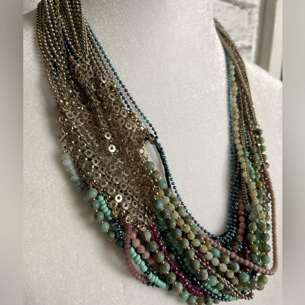 Stella & Dot Multi-Layer Beaded Necklace. Multi Color, Style any season.